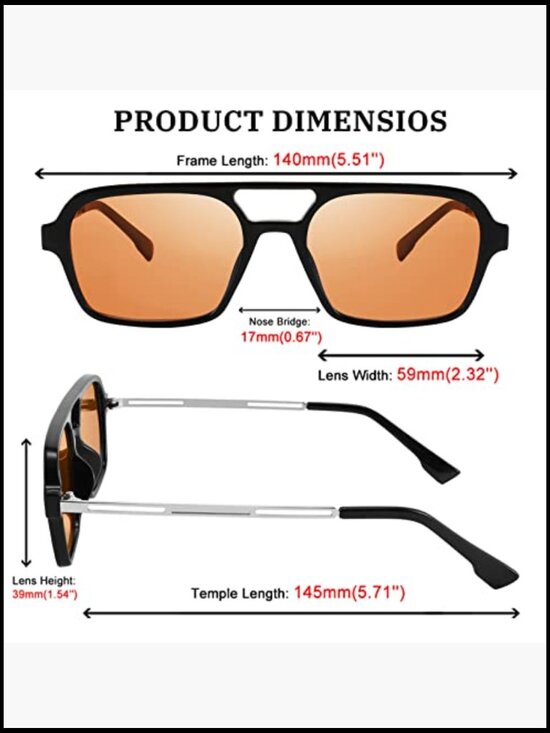 Vintage Square 70s Flat Aviator Sunglasses Metal Design Shades main image 7